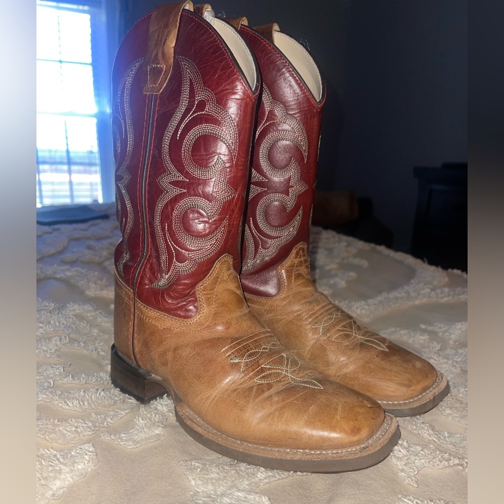 Old West boys leather boots